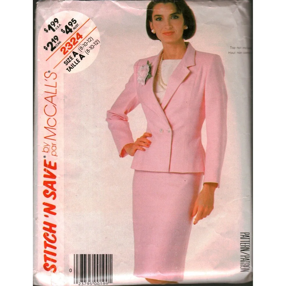 McCalls 2324 Sewing‎ Pattern Misses Jacket and Skirt Suit Set Size 8  cut